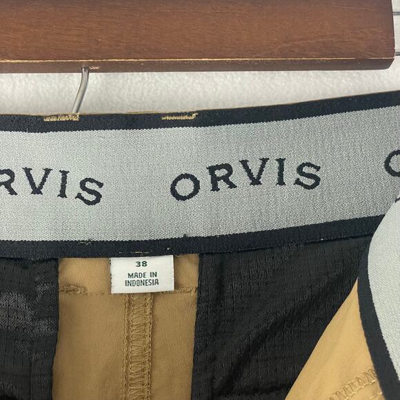 ORVIS Men’s Cargo Shorts SZ 38 Tan Stretch GUC💗 - Picture 3 of 11